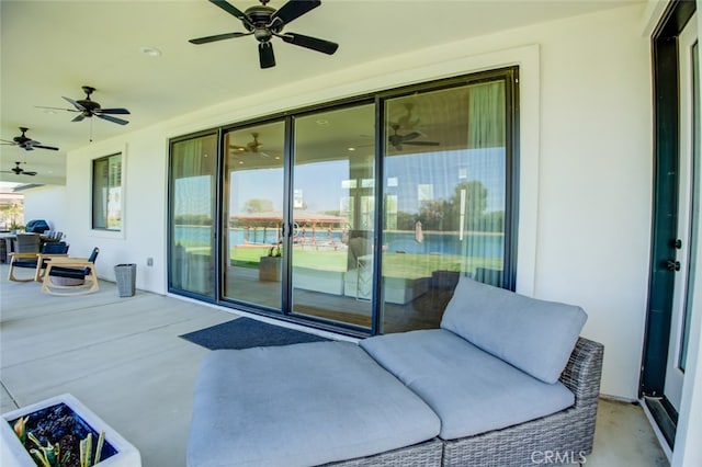 view of patio / terrace with ceiling fan