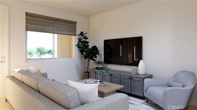 living room featuring light hardwood / wood-style flooring