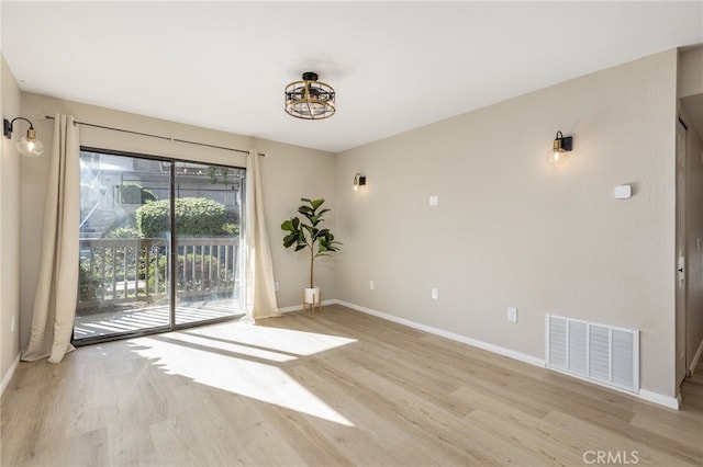 empty room featuring light hardwood / wood-style flooring