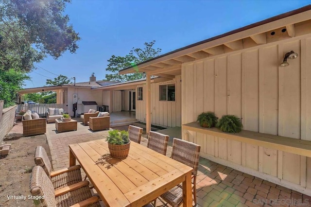 view of patio featuring outdoor lounge area