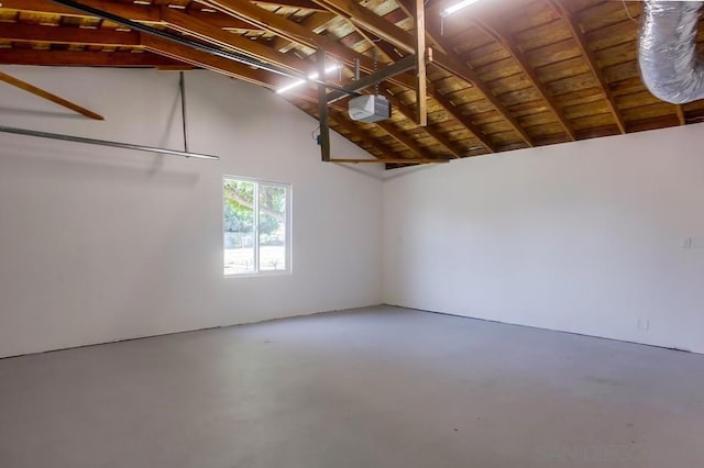 garage with wood ceiling