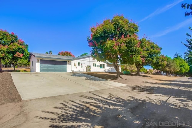 view of front facade with a garage