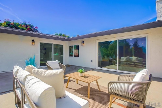 view of patio with an outdoor living space