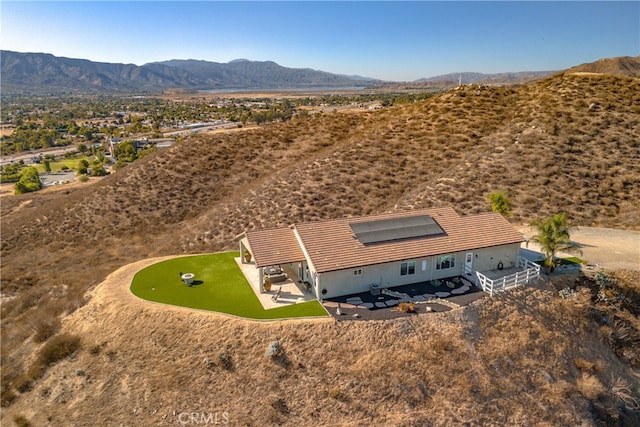 aerial view featuring a mountain view