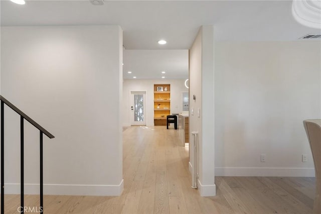 hallway featuring light wood-type flooring