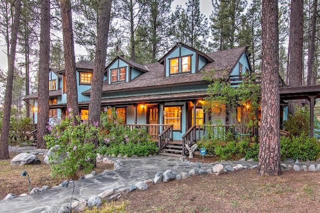 view of front of home with a porch