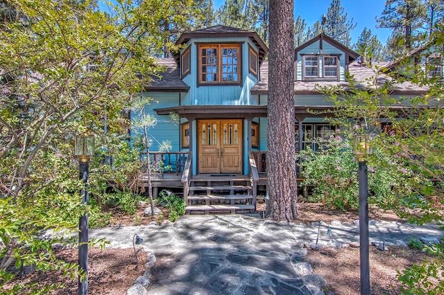 view of front of home with a porch