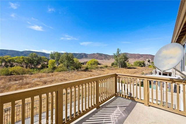 balcony with a mountain view