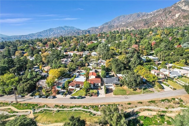 bird's eye view with a mountain view