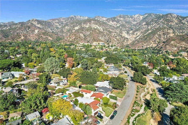 aerial view with a mountain view