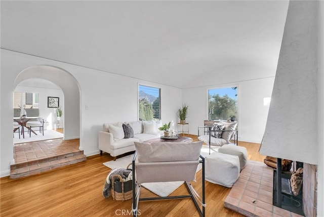 living room featuring hardwood / wood-style flooring