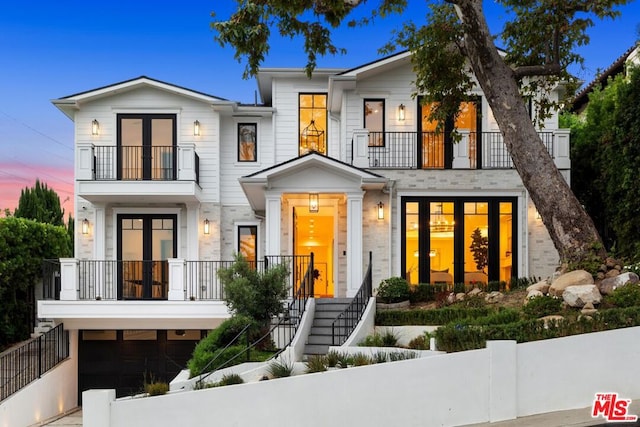 view of front of home with a garage