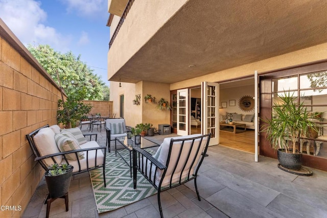 view of patio / terrace with an outdoor hangout area