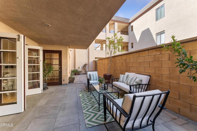 view of patio / terrace with an outdoor living space