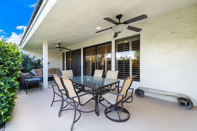 view of patio / terrace with an outdoor hangout area