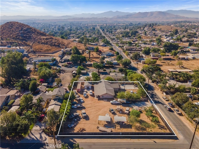 drone / aerial view with a mountain view