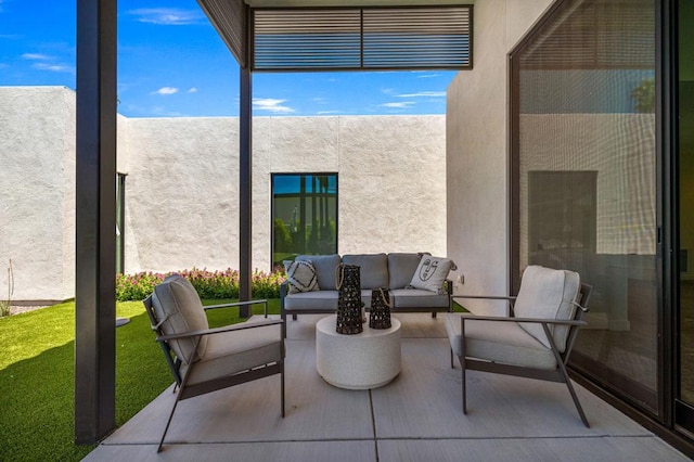 view of patio / terrace with an outdoor living space