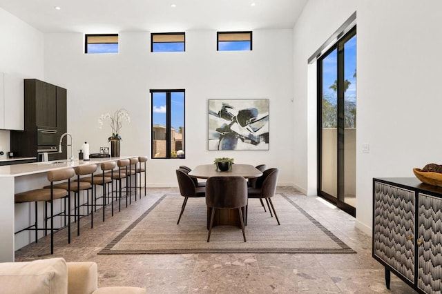 dining room with sink