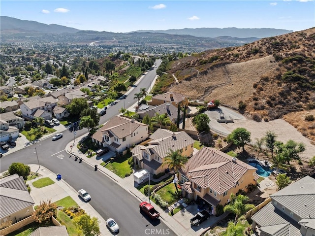 aerial view featuring a mountain view