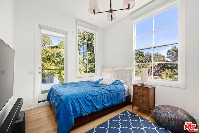 bedroom featuring light hardwood / wood-style floors