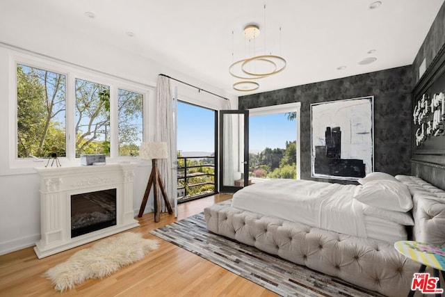 bedroom featuring hardwood / wood-style flooring