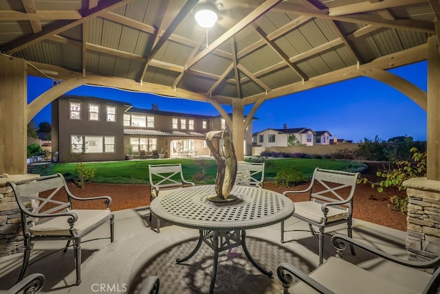 view of patio featuring a gazebo