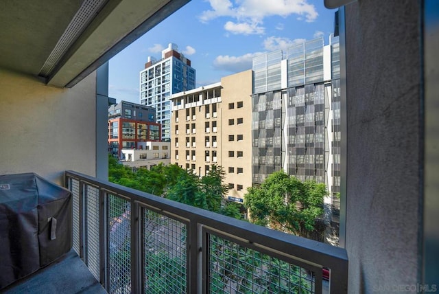 balcony with area for grilling