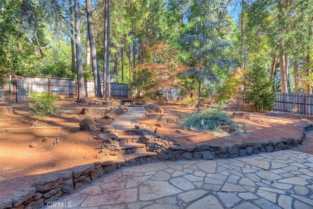 exterior space featuring a fenced backyard and a patio area