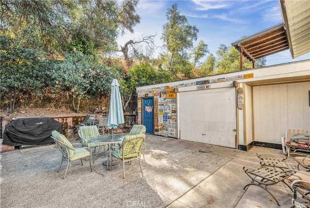 view of patio with area for grilling