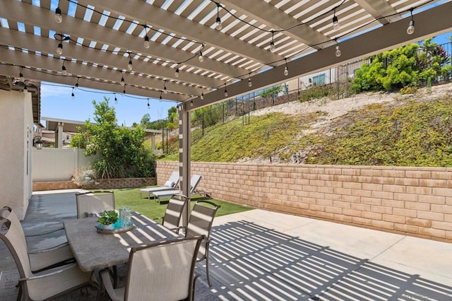 view of patio / terrace with a pergola