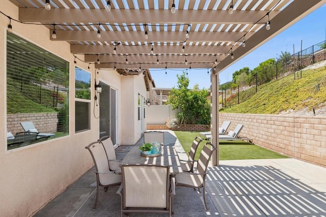 view of patio / terrace with a pergola