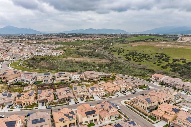 aerial view with a mountain view