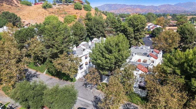 bird's eye view featuring a mountain view