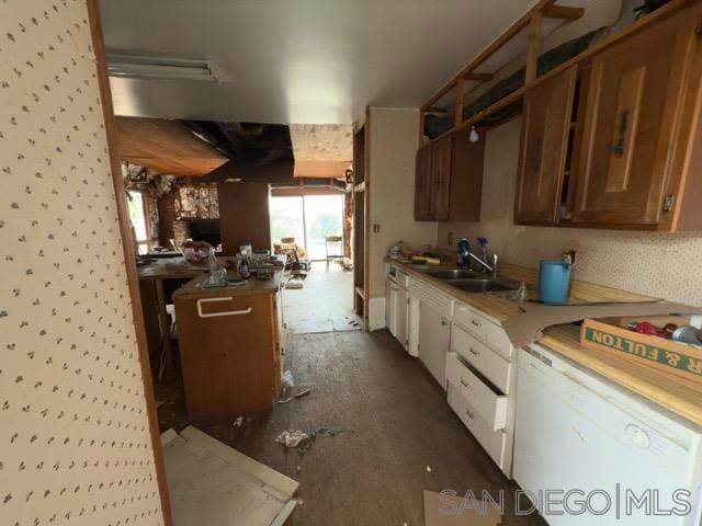 kitchen with sink and dishwasher