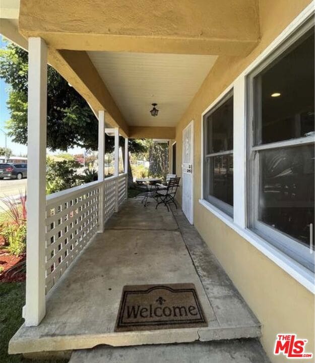 view of patio with a porch