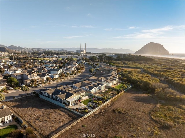 drone / aerial view with a mountain view