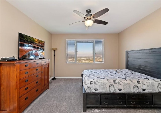 bedroom with carpet and ceiling fan