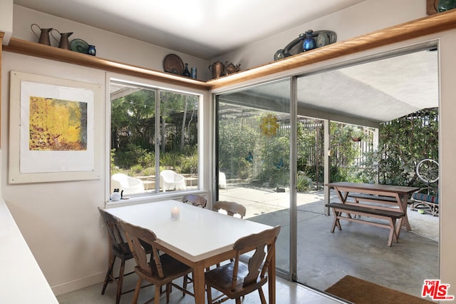 view of dining room