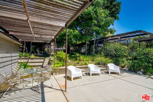 view of patio with a pergola