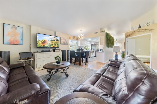 living room with light hardwood / wood-style flooring