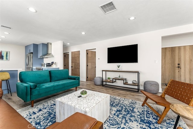 living room featuring hardwood / wood-style floors