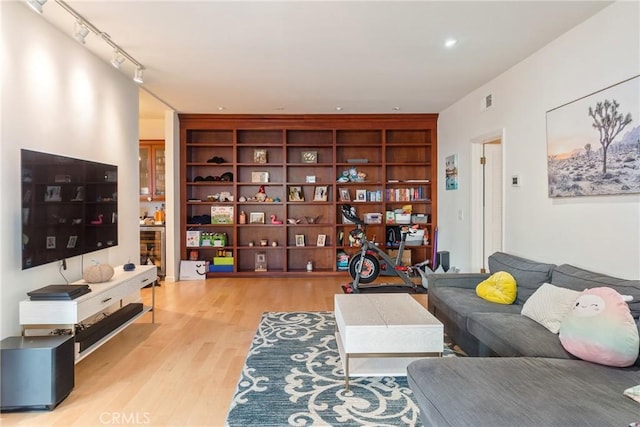 living room featuring light hardwood / wood-style flooring