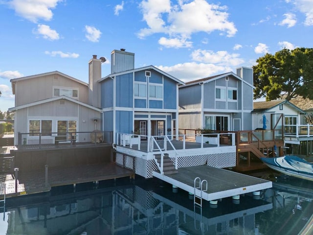 view of dock with a deck