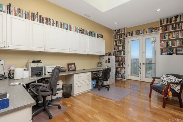 home office featuring light wood-type flooring