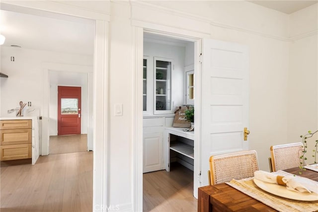 interior space featuring light wood-type flooring