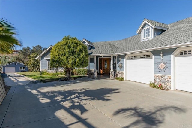 view of front of house with a garage