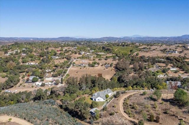 aerial view with a mountain view