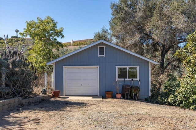 view of garage