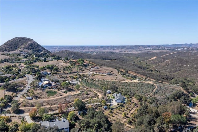 aerial view featuring a mountain view