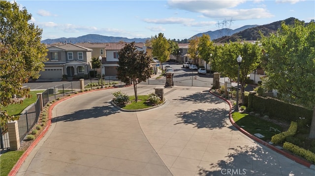 view of community featuring a mountain view